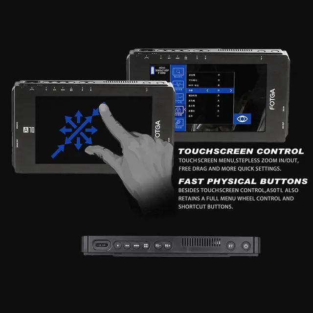 Alt view image 3 of 5 - A70/A70T/A70TL/A70TLS 7" Touch Screen FHD IPS Video On-Camera Field Monitor 3D LUT 3G SDI / 4K Input/Output 1920x1080