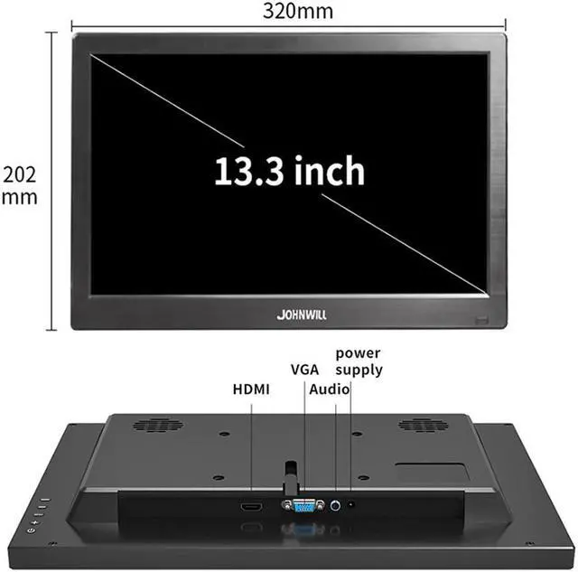 Alt view image 2 of 5 - 13.3" 1366x768 portable HD monitor pc LCD TV Display with VGA USB AV BNC 12/10.1 inch gaming monitor