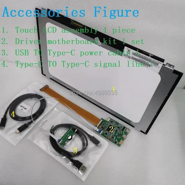 Alt view image 5 of 5 - 15.6-inch touch monitor One-line communication Module kit Type-C supports one-line communication for Android phones