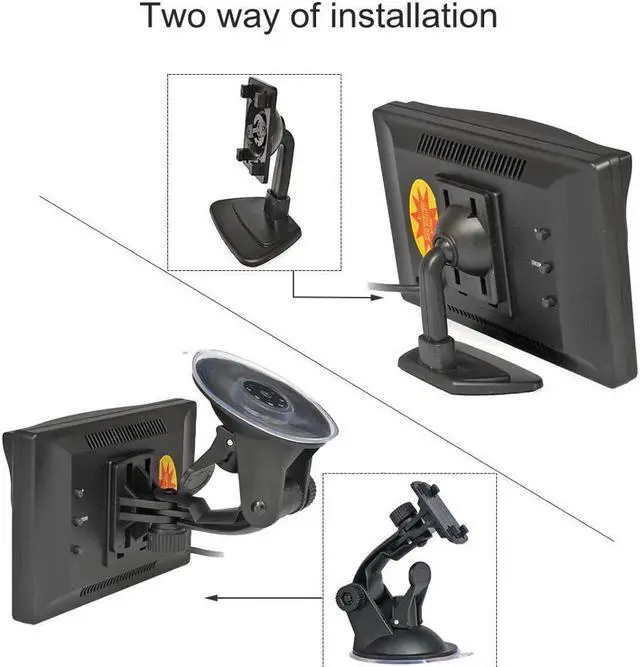 Alt view image 4 of 5 - 5" DC12V-24V 4PIN Reverse Rear View Car Monitor Waterproof CCD Night Vision Backup Bus Truck Camera free Car Charger