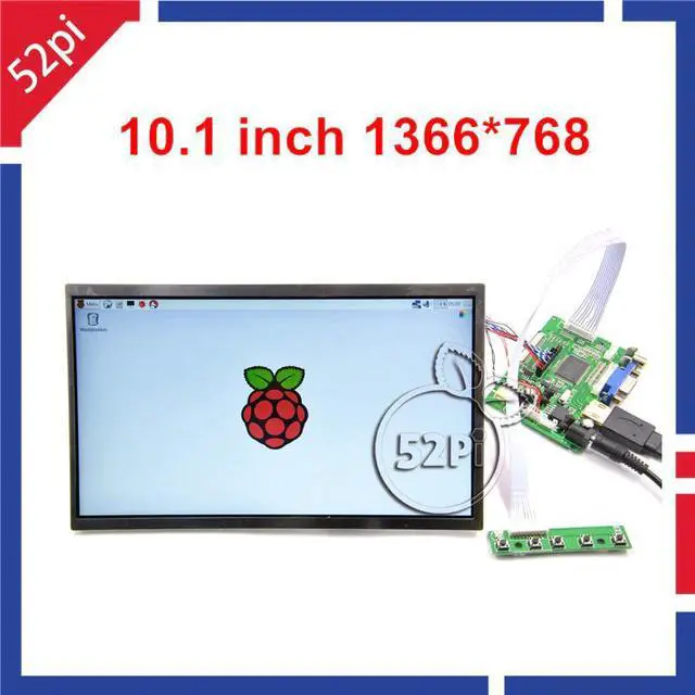 Main image of 52 10.1 inch 1366x768 LCD Display Monitor TFT Panel for Raspberry 3/2 Model B and Windows