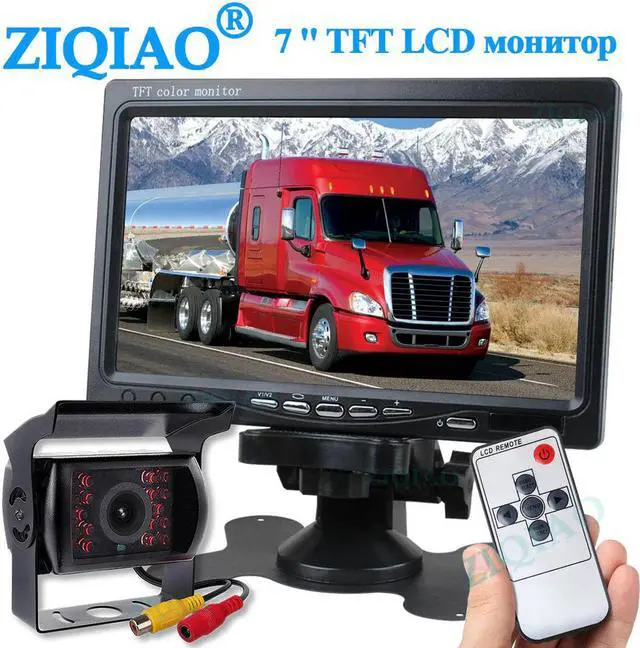 Main image of 7 Inch Truck Bus Reverse Parking Monitor with IR Camera Monitor Display System Set