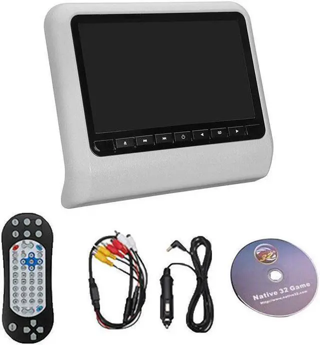 Main image of 9 inch Car LED Pillow Headrest Monitor Back Seat Multi media Player MP4 MP5 Mirror Link Detachable Touch Screen