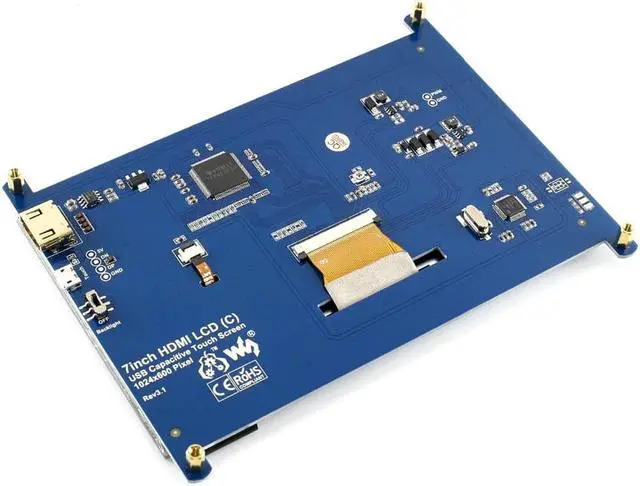 Alt view image 5 of 5 - 7"  LCD (C) Capacitive Touch Screen IPS Supports Raspberry Pi Zero/Zero W/Zero WH/2B/3B/3B+ Computer Monitor