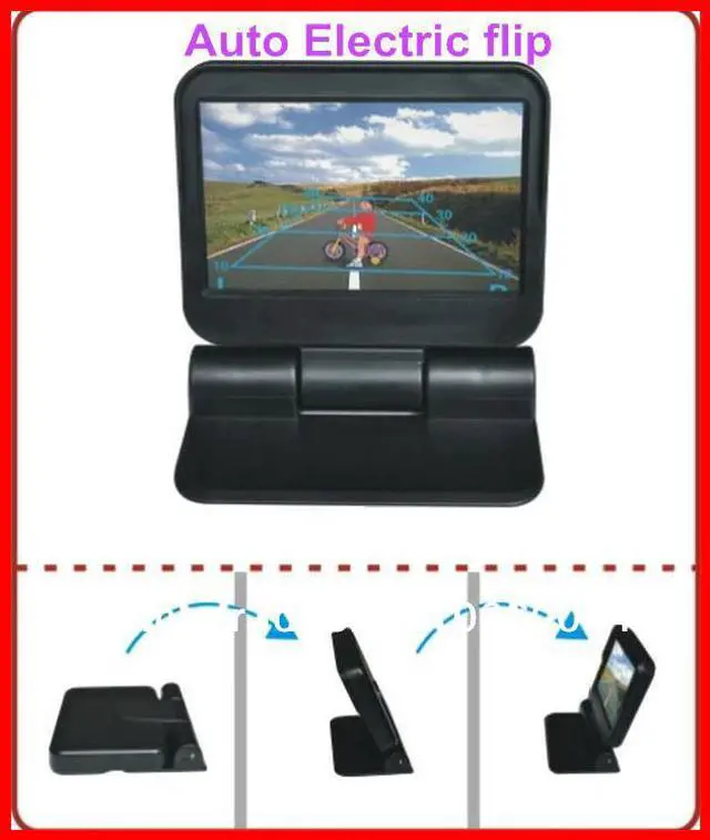 Main image of car video monitors HD 5 In-dash 800*480 car Auto Electric flip/automatically on DVD/minotor/ 2Av in parking camera