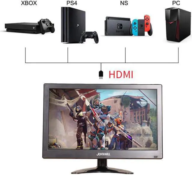 Alt view image 2 of 5 - 12 inch lcd hd small portable monitor pc ips 1080P LCD Display gaming Monitor VGA USB BNC AV 12V DC for Raspberry Pi PC