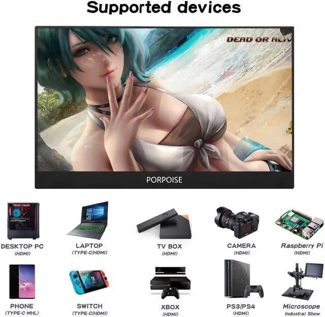 Alt view image 2 of 5 - 17.3 inch portable monitor narrow side computer extension 1080p 120Hz  Cscreen Ps4 Switch Xbox Huawei phone gaming monitor