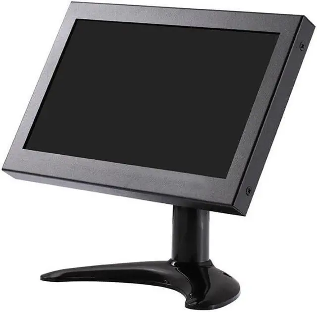 Alt view image 3 of 5 - portable monitor 7 inch LCD Full HD 1024x600 portable monitor, AV input / VGA /  housing made of black metal