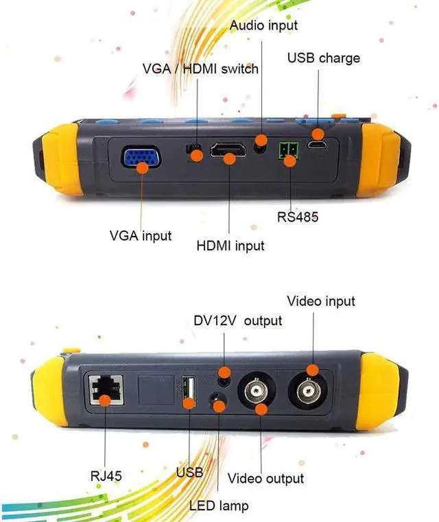 Alt view image 4 of 5 - 5 Inch Tft Lcd Hd 5Mp Tvi Ahd Cvi Cvbs Analog Security Camera Tester Monitor In One Cctv Tester Vga  Input Iv8W