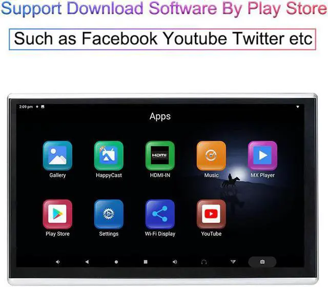 Alt view image 4 of 5 - Car Headrest with monitor Android 9.0 11.6 Inch RAM 2GB ROM 16GB With IN/Out 4K 1080P Video Screen Mirroring USB