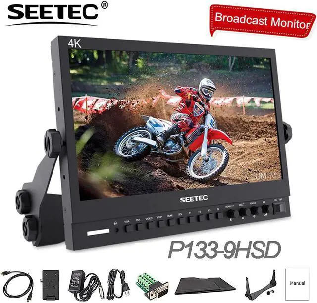 Main image of P133-9HSD 13.3"IPS 3G SDI 4K HDMI Broadcast Monitor Full HD 1920x1080 Field Video Desktop LCD Monitor with AV DVI