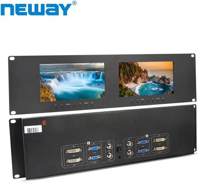 Main image of RM71D 3U Rackmount 7 inch Dual Monitors  DVI VGA Video Input&Out