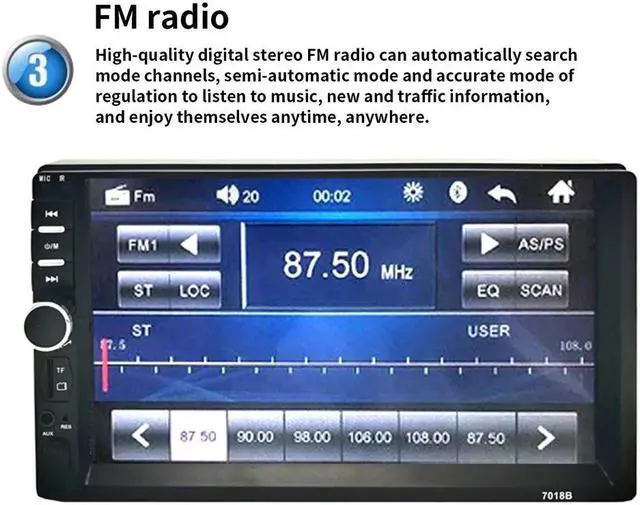 Alt view image 4 of 5 - shipping 2/3 Din MP5 Player 7 Inch LCD Touch Screen Auto FM Radio Video Player Music Audio With USB Support Rear Camera new