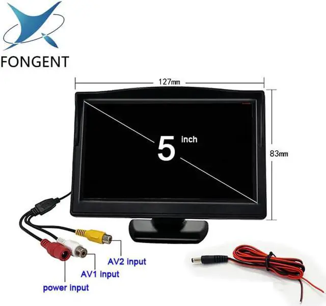 Alt view image 3 of 5 - 5 inch TFT LCD Color Screen Car monitor Rearview Reversing parking monitor Foldable design Back Up Off Mirror Monitor