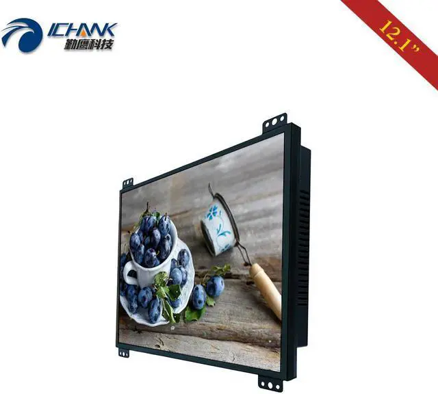 Alt view image 2 of 5 - K120TN-DV2/12.1" inch 1024x768 4:3 Metal Shell Open Frame DVI Monitor/12" VGA Embedded Power On Boot LCD Screen Display Monitor
