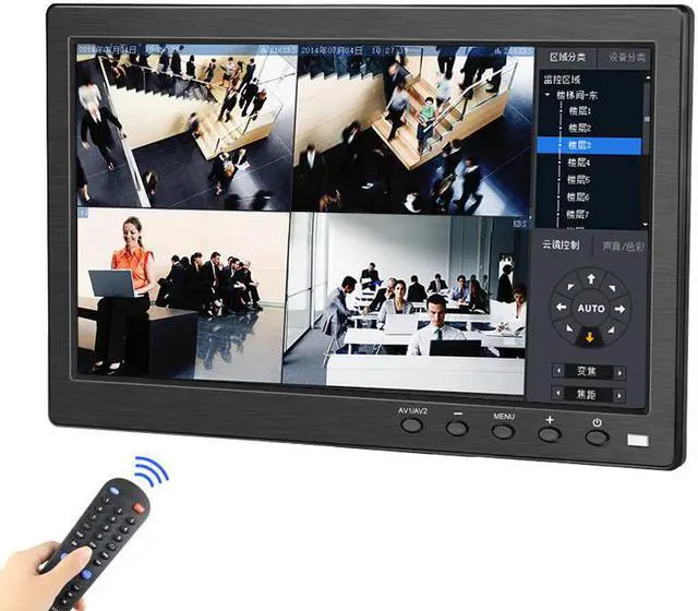 Alt view image 3 of 5 - 10.1-inch 1920X1200 touch portable monitor with  VGA AV BNC port, 60Hz built-in speaker CCTV monitor, for security PC camera
