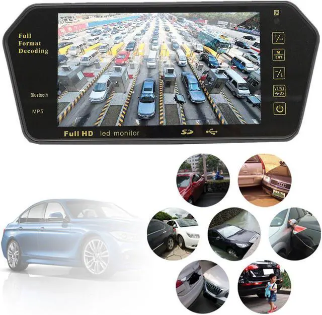 Alt view image 3 of 5 - 7 Inch TFT LCD Car Rear View Mirror Monitor +Night Vision Reverse Car Camera bluetooth Packing System for Car Rearview Monitors