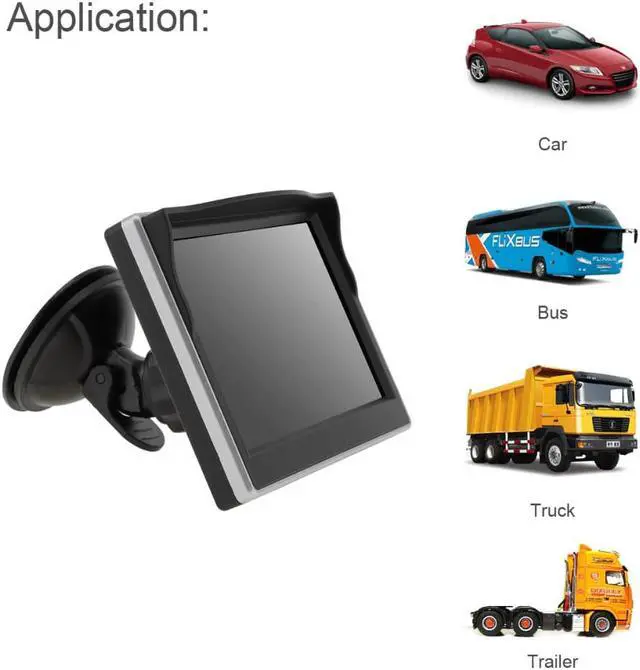 Alt view image 3 of 5 - 5.0 Inch Car Monitor TFT LCD 800*480 Digital Color Screen 2 Way Video Input For Rear View Backup Reverse Camera DVD VCD DC 12V