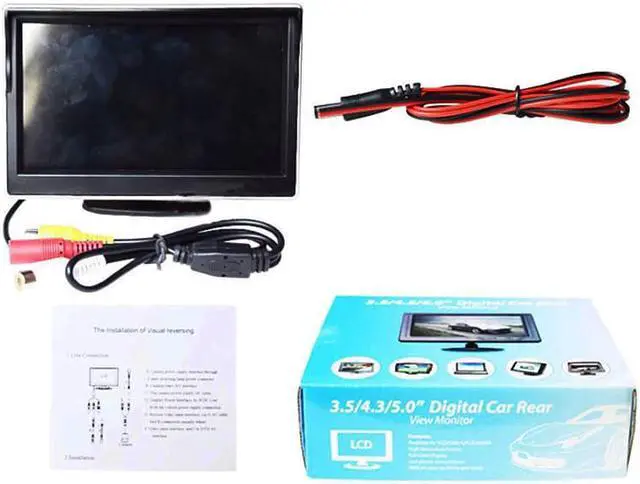 Alt view image 5 of 5 - 5 Inch Car Monitor TFT LCD Screen HD Digital Color Car Rear View Monitor Support DVD / Camera /Digital TV box