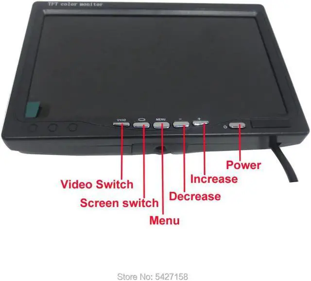 Alt view image 4 of 5 - 1024*600 12V 24V TFT Color LCD Car Monitor Screen 7 inch for Car Truck Bus Rear View Cameras Parking System