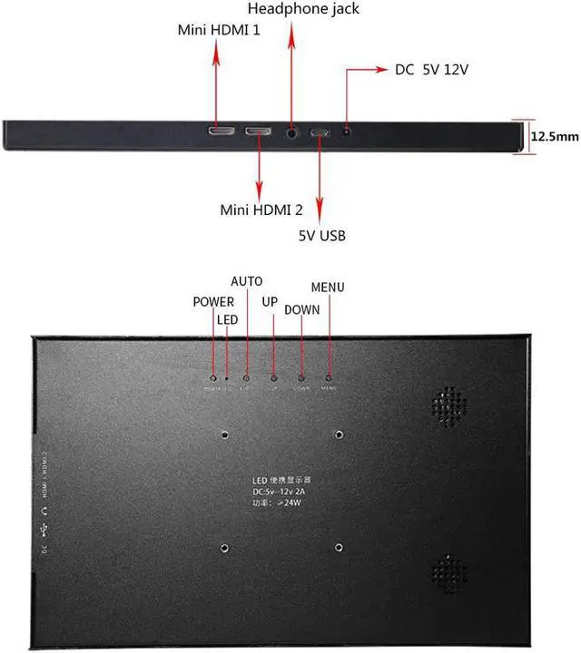 Alt view image 4 of 5 - 15.6" Inch 1920x1080 IPS Thin Portable Gaming Monitor 10 Multi -Touch Screen  LCD Display for Raspberry PS4 Playstation4