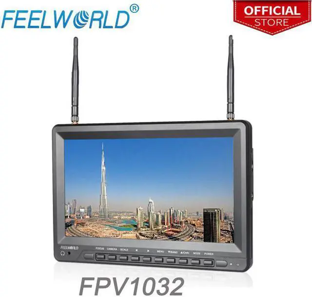 Main image of FPV1032 10.1 Inch IPS FPV Monitor with Built-in Battery Dual 5.8G 32CH Diversity Receiver 1024x600 Wireless Monitors