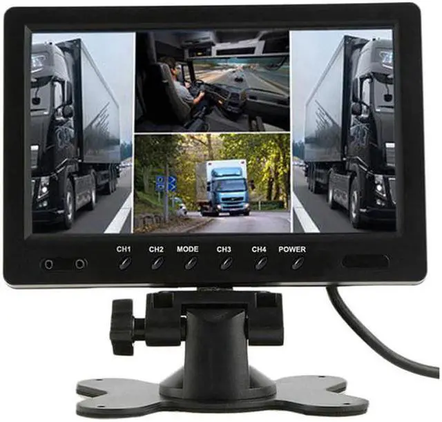 Alt view image 4 of 5 - 9 inch 4 Split Screen Car Monitor 12V / 24V Headrest Rearview Monitor with RCA Connectors 6 Mode Display Remote Control