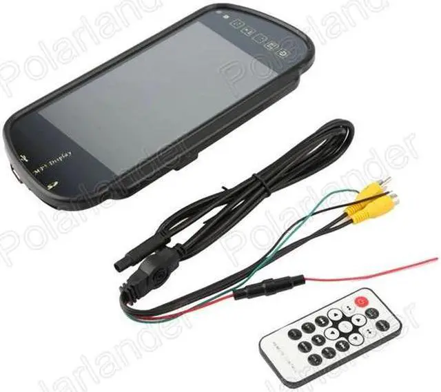 Alt view image 3 of 5 - 7 Inch Color TFT LCD auto Rear view Mirror Monitor reversing priority USB SD Port MP5 FM transmitter 480x234 for rear camera