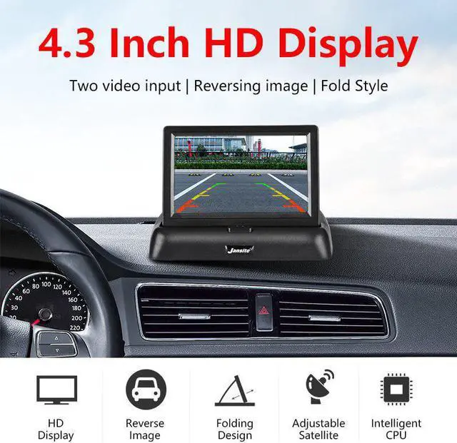 Alt view image 2 of 5 - 4.3 Inch TFT LCD Car Monitor Foldable Monitor Display Reverse Camera Parking System for Car Rearview Monitors NTSC PAL