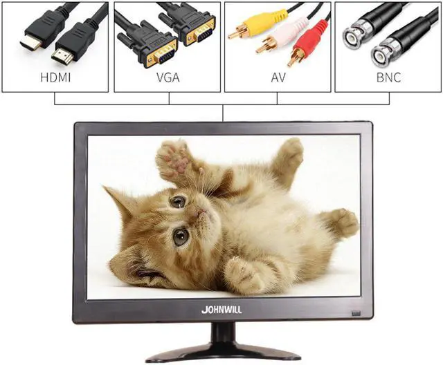 Alt view image 3 of 5 - 12 inch lcd hd small portable monitor pc ips 1080P LCD Display gaming Monitor VGA USB BNC AV 12V DC for Raspberry Pi PC