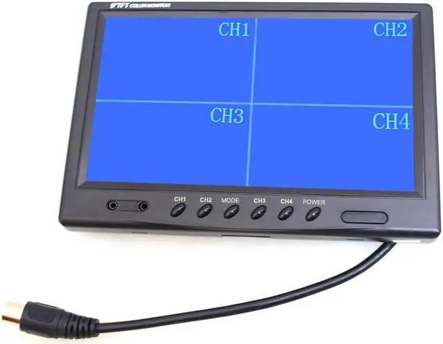 Alt view image 3 of 5 - 9 inch 4 Split Screen Car Monitor 12V / 24V Headrest Rearview Monitor with RCA Connectors 6 Mode Display Remote Control