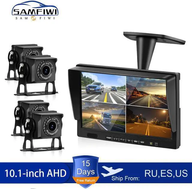 Main image of 10.1 Inch AHD 4ch Recorder DVR Car Monitor Vehicle Truck Night Vision Rear View Camera Security Surveillance Split Screen Quad