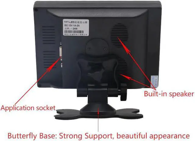 Alt view image 5 of 5 - 7 inch  touch monitor pc mini small lcd CCTV full hd portable monitor TFT 1024*600 Built-in speaker for Car Reverse Rearview