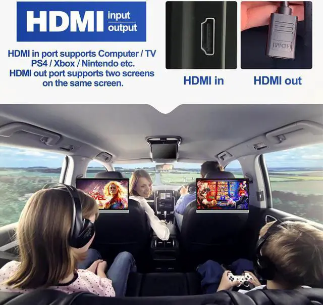 Alt view image 4 of 5 - TV Headrest Monitor Touch Screen 13.3 Inch Android 9.0 4K 1080P WIFI/Bluetooth/USB/SD//FM/Mirror link movie Video player