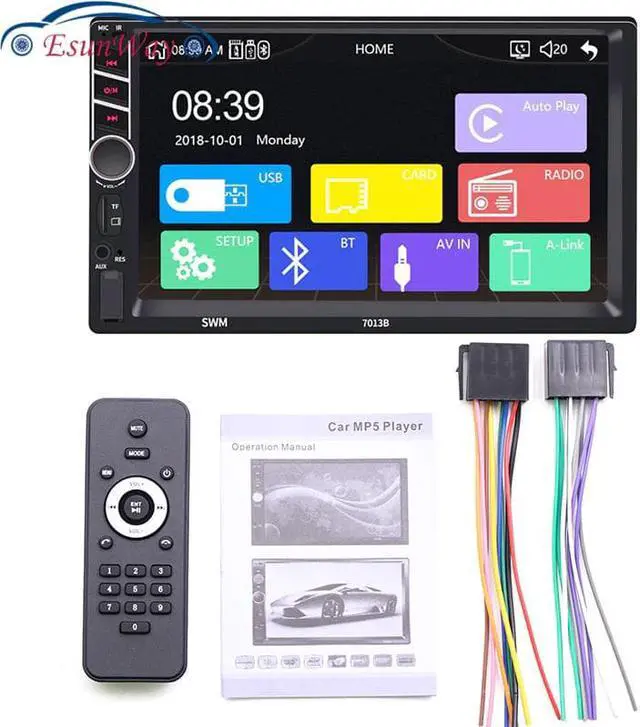 Alt view image 3 of 5 - Android AUTO 2 din car radio Touch Screen Player mirror link MP5 SD/FM/USB/AUX/Bluetooth 7" HD Car Audio 2DIN