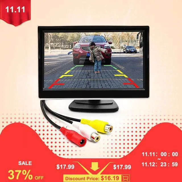 Alt view image 2 of 5 - 5 Inch Car TFT Color LCD Rear View Monitor Digital Screen Display Support VCD DVD GPS Camera with 2 Video Inputs