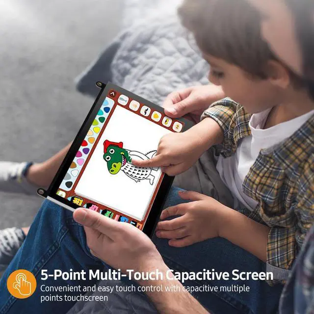 Alt view image 3 of 5 - Protable Monitor Raspberry Pi touch screen 7-inch 1024X600 with dual speakers portable capacitive IPS display with