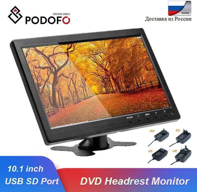 Main image of 10.1" Car Headrest Monitor HD Digital TFT LCD Screen DVD Player Slim Design UV Coating VGA AV USB SD Port