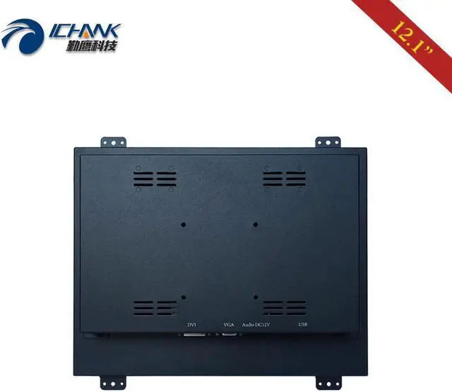 Alt view image 3 of 5 - K120TN-DV2/12.1" inch 1024x768 4:3 Metal Shell Open Frame DVI Monitor/12" VGA Embedded Power On Boot LCD Screen Display Monitor