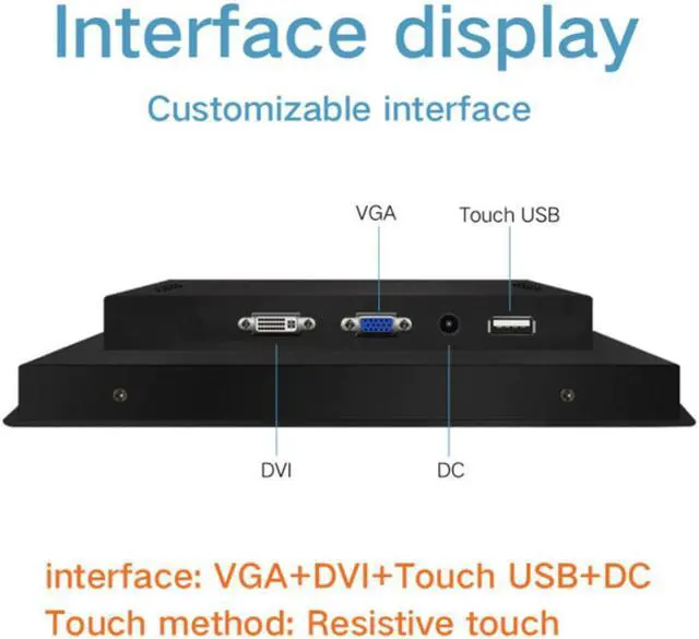 Alt view image 3 of 5 - 12 inch capacitive industrial touch screen display monitor