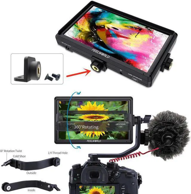 Alt view image 3 of 5 - FW568 5.5 Inch IPS 4K On Camera Field Monitor for DSLR  Small Full HD 1920x1080 Video Focus Assist with Tilt Arm