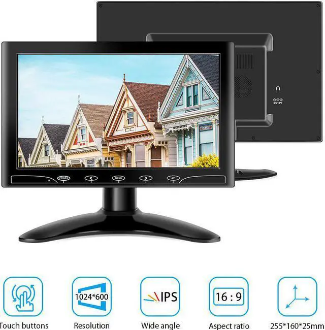 Alt view image 2 of 5 - Headrest Monitors 10 inch Screen TFT LCD Display HD Digital Color Inch AV VGADVD Player For Rear View Reverse Camera