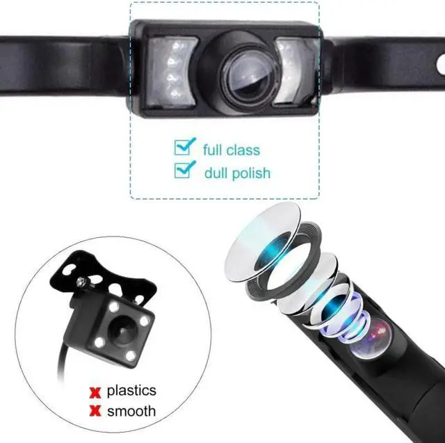 Alt view image 3 of 5 - Backup LCD Monitor License Plate Night Vision Rear View Camera Kit Waterproof Car Surveillance Camera