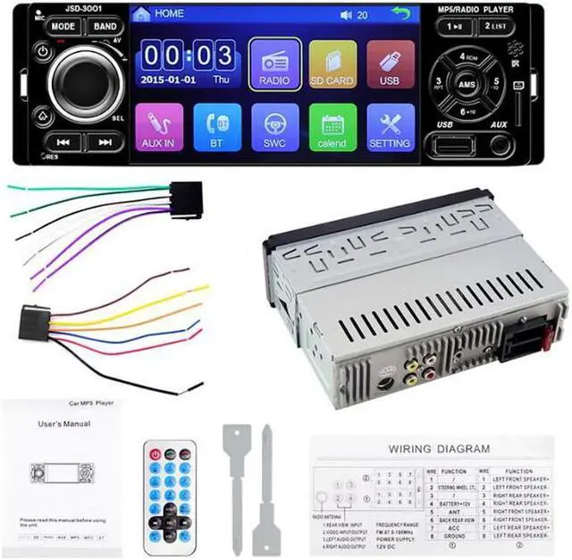 Alt view image 2 of 2 - audio Mirror Link radio cassette player Car MP5 Player Car Radio Touch Screen Rear view camera Stereo tapes 4" 1 Din