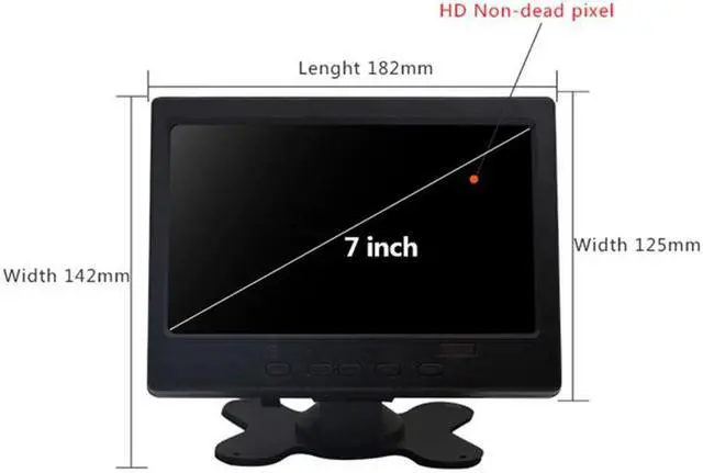 Alt view image 3 of 5 - 7 inch monitor small mini TFT LCD Touch Screen Monitor 1024*600 for Raspberry Pi CCTV VGA AV Car Backup Reverse Display
