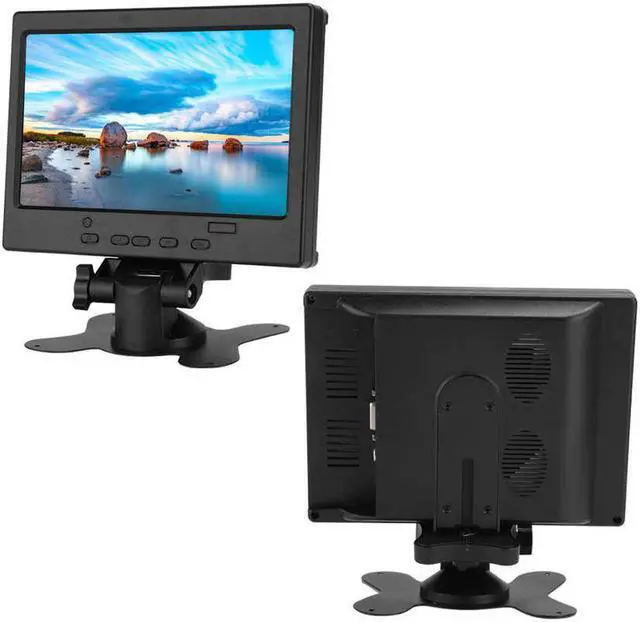Alt view image 5 of 5 - 7in lcd monitor with stand Multi-function 800:1 1024x600 Display with Stand Support /VGA/AV Input (100-240V)