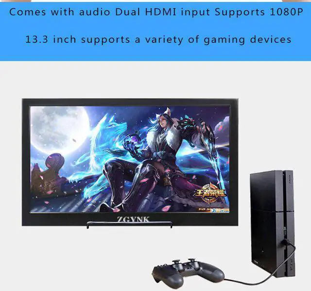 Alt view image 4 of 5 - 13.3 inch 2K HD Portable Monitor touch screen PC PS3 PS4 Xbo x360 1080P IPS LCD LED Display Monitor for Raspberry Pi