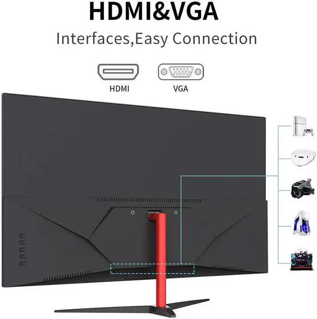 Alt view image 3 of 5 - 23.8 Inch 144 HZ Gaming Monitor 1920x1080P LCD Monitor IPS Monitor VGA/ Interface for PC PS4 Gaming Screen