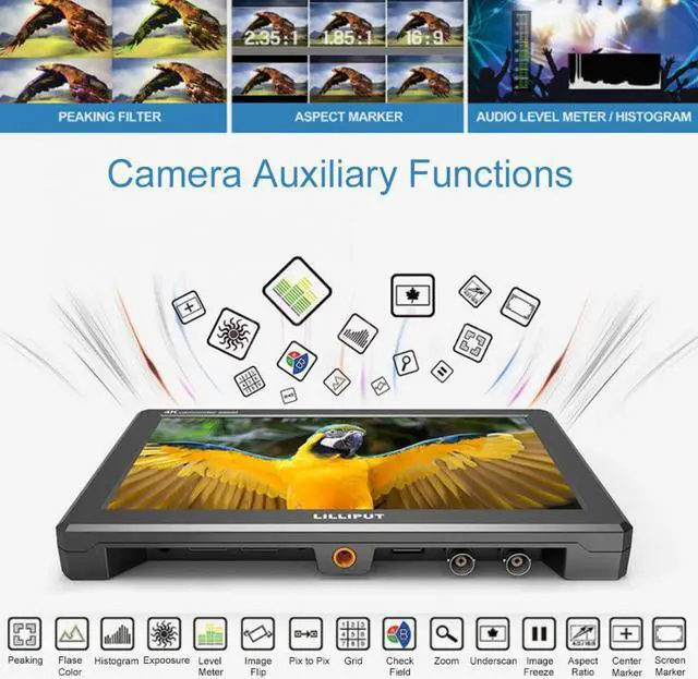 Alt view image 3 of 5 - A8S 8.9Inch 4K Full HD Camera Field Monitor 1920*1200 8 bit IPS Screen Monitor Camera Assist for DSLR Camera Camcorder