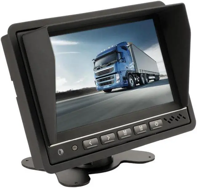 Alt view image 2 of 5 - Parking System Rear View Camera Aviation head Video Cable with HD 7'' Truck Bus Parking Camera Monitor System, DC12V~36V